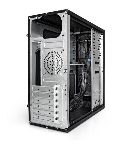 Компьютерный корпус Miditower ExeGate CP-603-UNS500 (ATX, БП UNS500 с вент. 12см, 2хUSB, аудио, черный)
