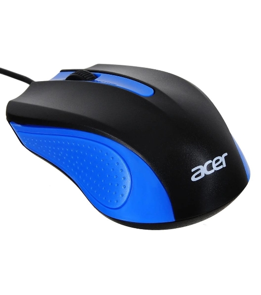 Мышь проводная Acer OMW011 черный/синий, 1200 dpi, USB, кнопки - 3