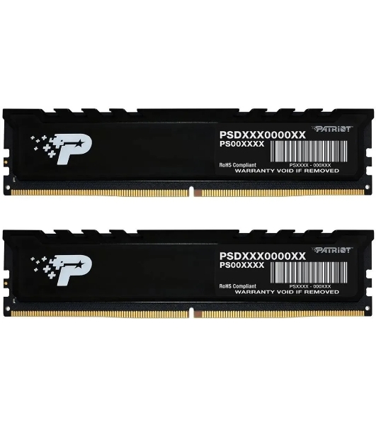 Оперативная память Patriot Signature Premium, DDR5, 64Gb (2x32 Gb), 4800 MHz, CL40, DIMM, радиатор, черный