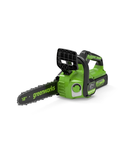 Цепная пила аккумуляторная GreenWorks GD24CS30K4, 24V, 30 см, бесщеточная, c АКБ 4 А·ч и ЗУ (2007007UB)