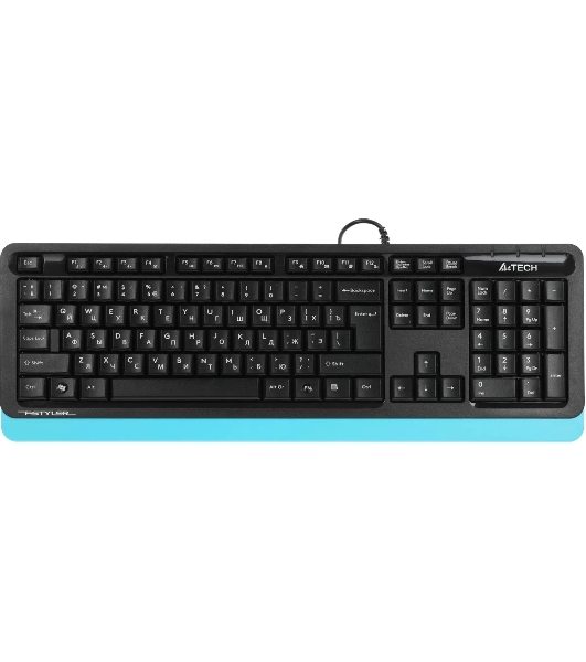 Клавиатура проводная A4Tech Fstyler FK10, USB, черный/синий