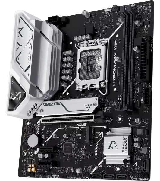 Материнская плата ASUS B760M-AYW WIFI-SI, LGA 1700, Intel B760, 2xDDR5, 4xSATA, 2xM.2, 1xPCIe 4.0 x16, 2xPCIe 4.0 x1, 1xHDMI, 1x2.5Gb LAN, Wi-Fi 6, Bluetooth 5.3, 4xUSB-A 5Gbps, 2xUSB-A 2.0, 3x3.5 мм, 7.1, mATX