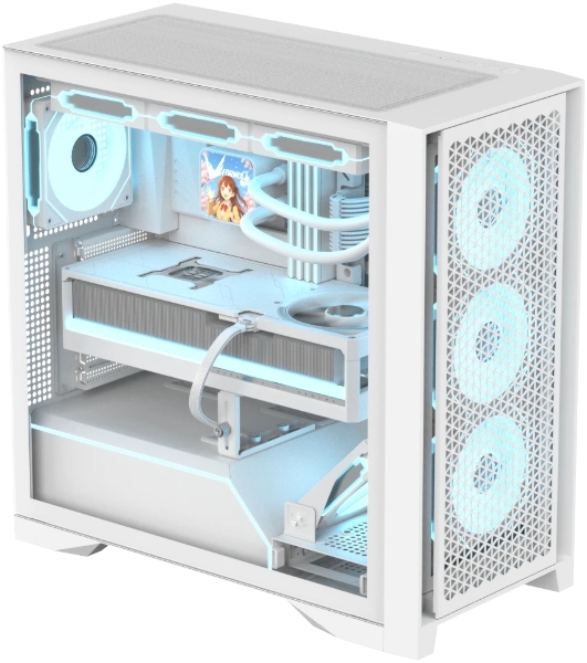 Компьютерный корпус AeroCool/Formula V Line Air Power G8 White, ATX, Dual Front Panels, TYPE-C*1, USB3.0*1