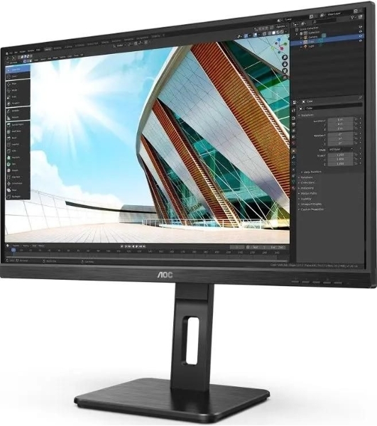Монитор 27' AOC 27P2Q IPS 1920x1080, 75 Гц, 4 мс, 16:9, 250 кд/м2, 1хDVI, 1хDP, 1xHDMI, 1xVGA, 1x3.5 мм, черный