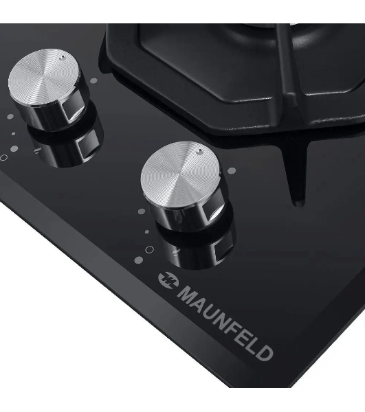 Газовая варочная панель Maunfeld EGHG.32.2CB/G, 2 конфорки, закаленное стекло, черный