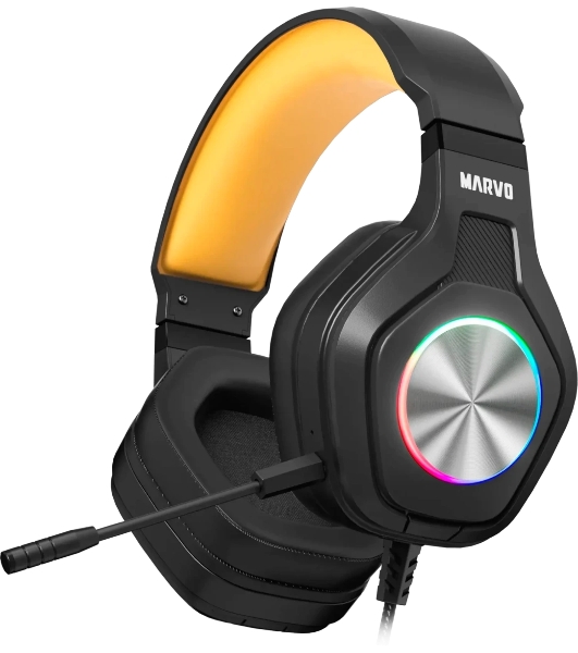 Гарнитура MARVO HG9084 Pulz 80 чёрный, проводная, USB, подсветка