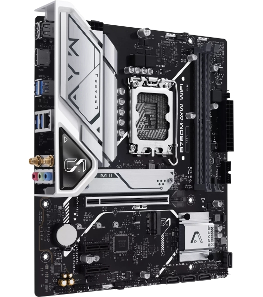 Материнская плата ASUS B760M-AYW WIFI-SI, LGA 1700, Intel B760, 2xDDR5, 4xSATA, 2xM.2, 1xPCIe 4.0 x16, 2xPCIe 4.0 x1, 1xHDMI, 1x2.5Gb LAN, Wi-Fi 6, Bluetooth 5.3, 4xUSB-A 5Gbps, 2xUSB-A 2.0, 3x3.5 мм, 7.1, mATX