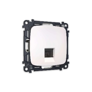 Комплект механизма компьютерной розетки OMEGA Жемчуг RJ-45(8P8C) CAT6 с шторкой QUANT (OP2120, VM188) MO212010