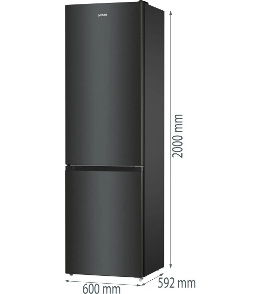 Холодильник Gorenje NRK6202EBXL4 черный матовый двухкамерный 235/96л морозилка снизу, No Frost