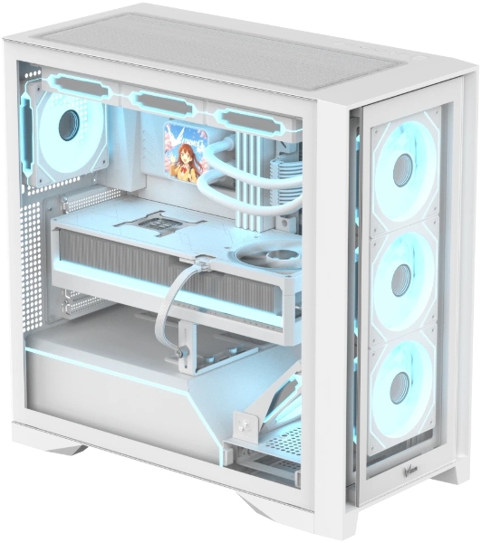 Компьютерный корпус AeroCool/Formula V Line Air Power G8 White, ATX, Dual Front Panels, TYPE-C*1, USB3.0*1