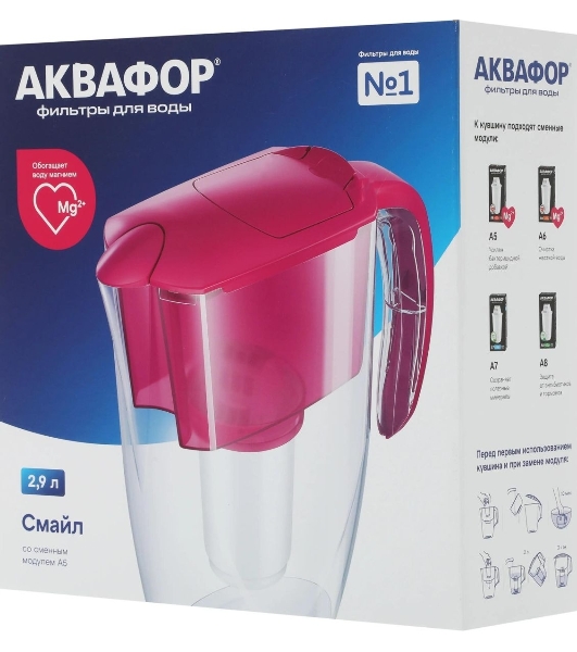 Кувшин Аквафор Смайл Р152А5F цикламен
