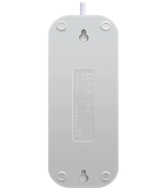 Удлинитель Defender (99276) B230 - 3 роз х 2 м, белый