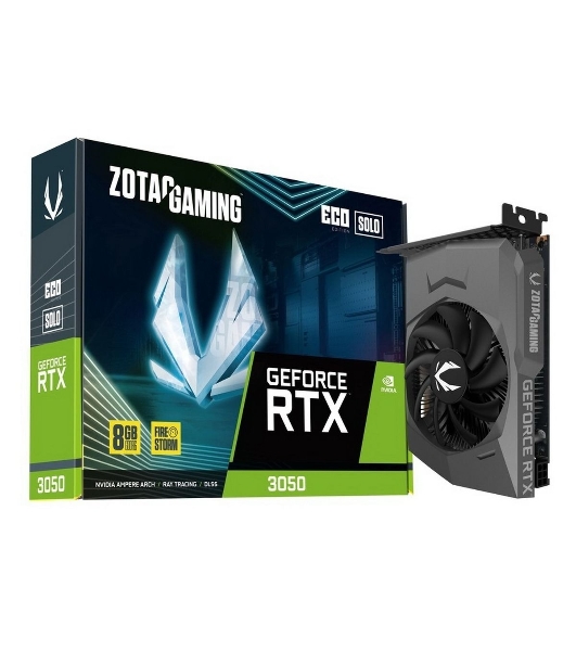 Видеокарта Zotac RTX3050 ECO SOLO 8GB GDDR6 128bit 3xDP HDMI 1FAN Lite Pack