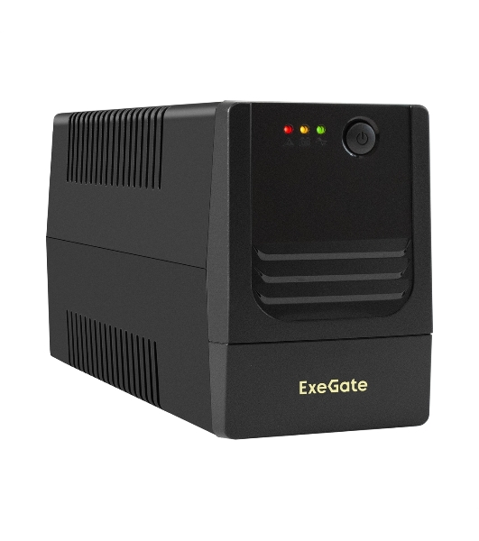 Источник бесперебойного питания ExeGate Power NB-1000.LED.AVR.2SH (1000VA/650W, LED, AVR, 2*Schuko, батарея 12V 9Ah, черный)