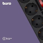 Сетевой фильтр Buro 500SH-1.8-SW-B 1.8 м, 5 розеток, черный, коробка, фото2