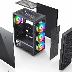 Компьютерный корпус Accord 3338 черный без БП ATX 1xUSB2.0 1xUSB3.0 1xUSB3.1 audio bott PSU, фото8