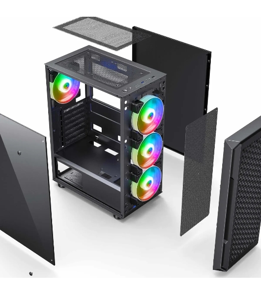 Компьютерный корпус Accord 3338 черный без БП ATX 1xUSB2.0 1xUSB3.0 1xUSB3.1 audio bott PSU