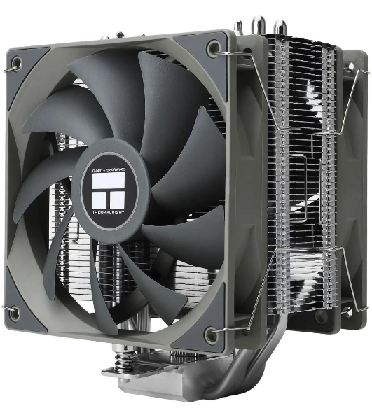 Кулер для процессора Thermalright Assassin Spirit 120 V2 серебристый/черный/серый (4-pin PWM, 154мм, Al/Cu, 4x6мм, 1x120мм, 66.17CFM, 25.6dBA, 1500RPM, S: 1851/1700/1200/115X, AM5/AM4)