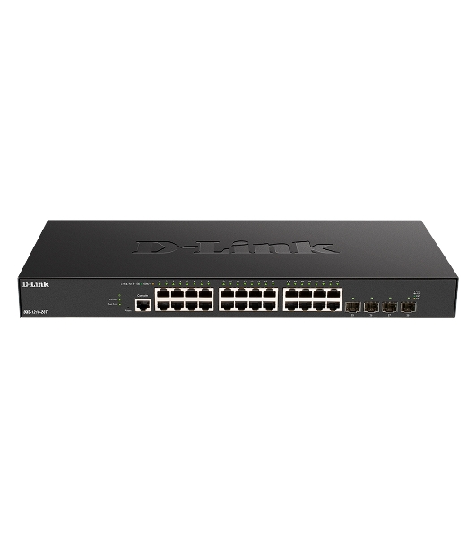 Коммутатор D-Link DXS-1210-28T/A1A, 24×10 Гбит/с + 4×25 Гбит/с SFP28, управляемый