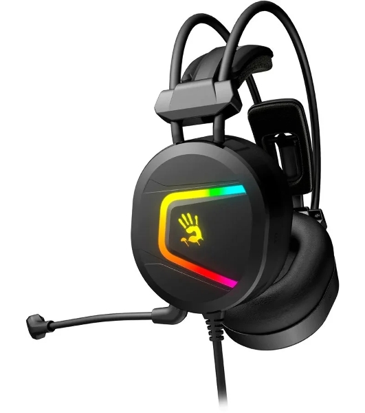 Гарнитура Bloody MC750 чёрный, проводная, USB, подсветка