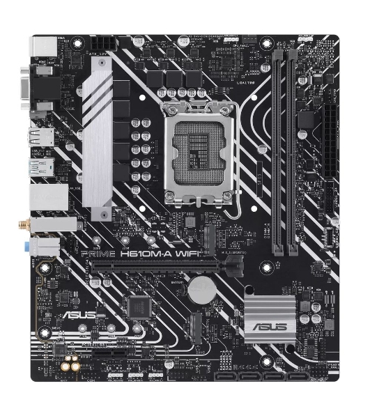 Материнская плата ASUS PRIME H610M-A WIFI, LGA 1700, Intel H610, 2xDDR5, 4xSATA, 2xM.2, 1xPCIe 4.0 x16, 1xDP, 1xHDMI, 1xVGA, 1x1Gb LAN, 1xUSB 3.2 Gen 2, 4xUSB 2.0, 3x3.5 мм, 7.1, mATX