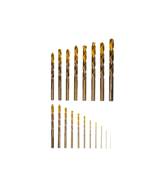 Набор сверл по металлу Denzel 1-10 мм, Р6М5К8-TiN, Golden Tip, 19 шт