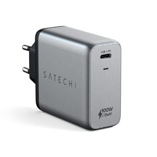 Сетевое зарядное устройство Satechi ST-UC100WSM-EU Charger 100W с технологией GaN Power, серый космос