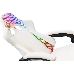 Кресло игровое Knight Wolf RGb белый эко.кожа/сетка, крестов. пластик, фото2