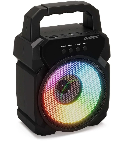 Портативная колонка Digma D-PS1500 черный 10 Вт 1.0 BT 10м 500mAh