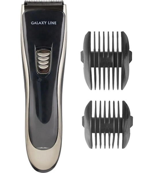 Набор для стрижки Galaxy Line GL 4165, черный, 3 Вт, время непрерывной работы до 1,5 ч, время зарядки около 2 часов, аккум. Li-Ion 3,7 В, емкость аккум. 600 мА*ч, лезвия из нержав. стали, ширина лезвия 40 мм, 2 насадки-расчески (3 и 6 мм, 9 и 12 мм), USB зарядка