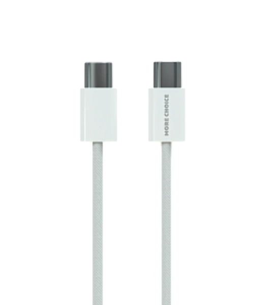 Кабель MORE CHOICE (4620202550385) K77a нейлон USB 3.0A PD 100W для Type-C Type-C 1 м белый