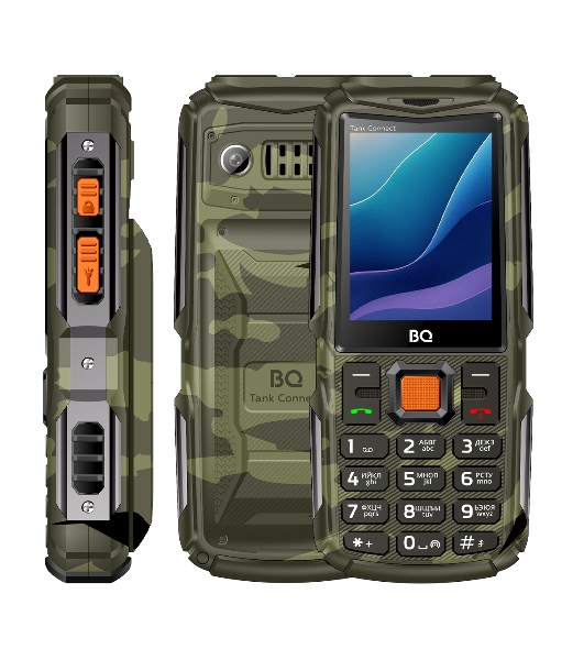 Мобильный телефон BQ 2430L Tank Connect камуфляж/серый
