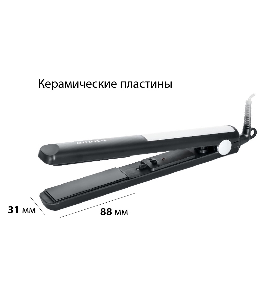 Выпрямитель для волос Supra HSS-1228S черный, 31 мм, 200 °C, 1 режим