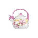Чайник для плиты LR00-20 LARA (эмаль) PINK 2.5 л, индукционное дно, свисток, автоподъем крышки, фото 1