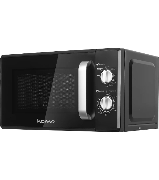 Микроволновая печь HOME HMG207DB черный, 20 л, 700 Вт, переключатели - поворотный механизм