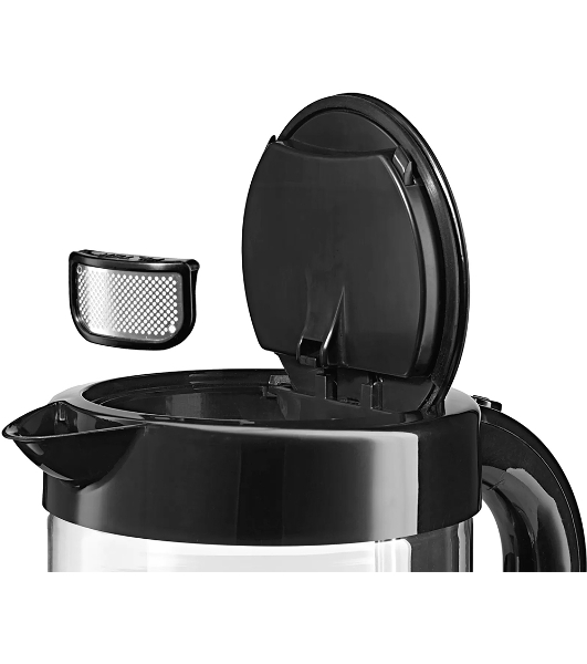 Электрочайник Bosch TWK70B03 черный, 1.7 л, 2400 Вт, скрытый нагревательный элемент