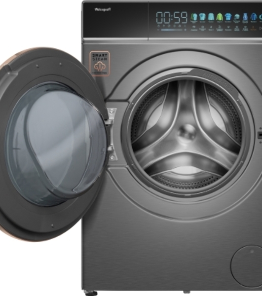 Стиральная машина Weissgauff WM 58411 Direct Drive Inverter Premium Steam Grey серая, загрузка фронтальная 11кг, 1400 об/мин., класс: A+++