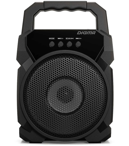 Портативная колонка Digma D-PS1500 черный 10 Вт 1.0 BT 10м 500mAh