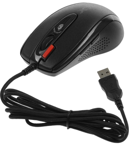 Мышь проводная + коврик A4Tech X-7120 черный, 2000 dpi, USB, кнопки - 7