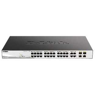 Коммутатор D-Link DGS-1210-28MP/F3A, 24×1 Гбит/с + 4×1 Гбит/с Combo, настраиваемый