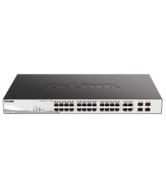 Коммутатор D-Link DGS-1210-28MP/F3A, 24×1 Гбит/с + 4×1 Гбит/с Combo, настраиваемый
