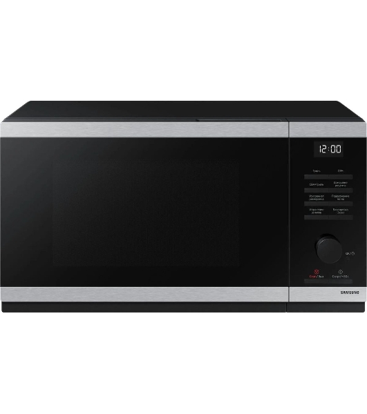 Микроволновая печь Samsung MG23DG4524ATBW нержавеющая сталь/черный 23 л, 800 Вт, переключатели - поворотный механизм