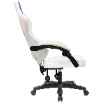 Кресло игровое Knight Wolf RGb белый эко.кожа/сетка, крестов. пластик, фото7