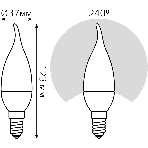 Лампа светодиодная Gauss 9.5Вт цок.:E14 свеча 220B св.свеч.бел.теп. (упак.:10шт) (104101110), фото6
