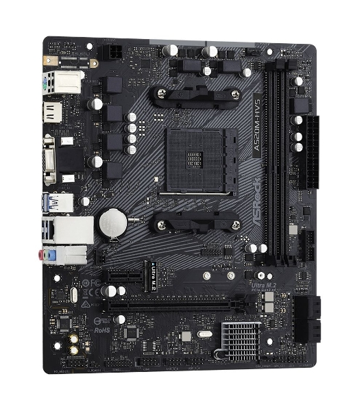 Материнская плата ASRock A520M-HVS, AM4, AMD A520, 2xDDR4, 4xSATA, 1xM.2, 1xPCIe 3.0 x16, 1xPCIe 3.0 x1, 1xHDMI, 1xVGA, 1x 1Gb LAN, 3x3.5 мм, 7.1, mATX