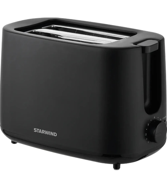 Тостер Starwind ST3106 черный, 750 Вт, 2 слота