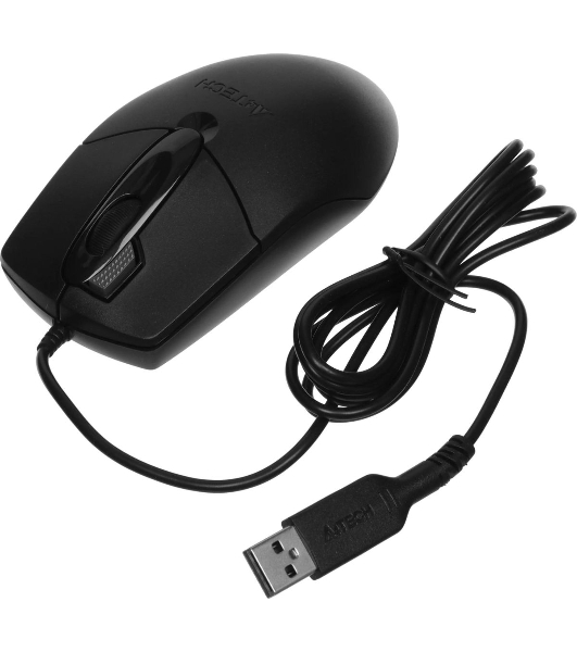 Мышь проводная A4Tech OP-730D черный, 1200 dpi, USB, кнопки - 4