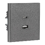 Розетка Kranz STRONG USB-A+Type-C 3А с функцией быстрой зарядки графит, фото4