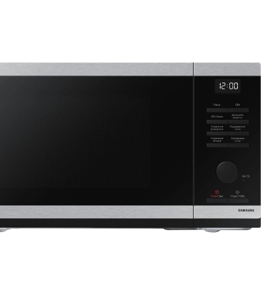 Микроволновая печь Samsung MG23DG4524ATBW нержавеющая сталь/черный 23 л, 800 Вт, переключатели - поворотный механизм
