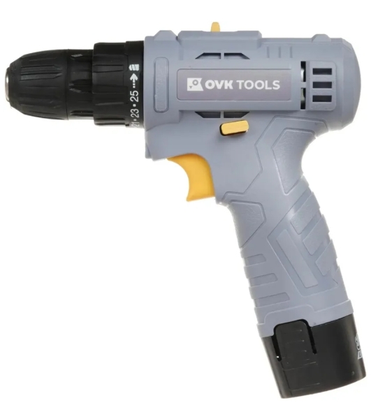 Дрель-шуруповерт Ovk Tools OTCS1AA-12V-1.3A, 12 В, 1,3 Ач, 22 Нм, щеточный